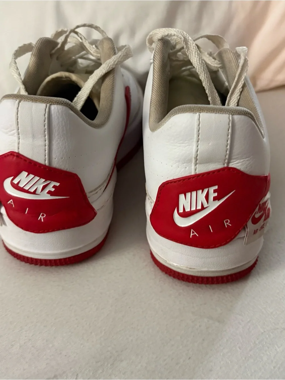 Nike Air Force 1 Low White Red Leather Sneakers Women’s 9.5 EU 41 Casual
